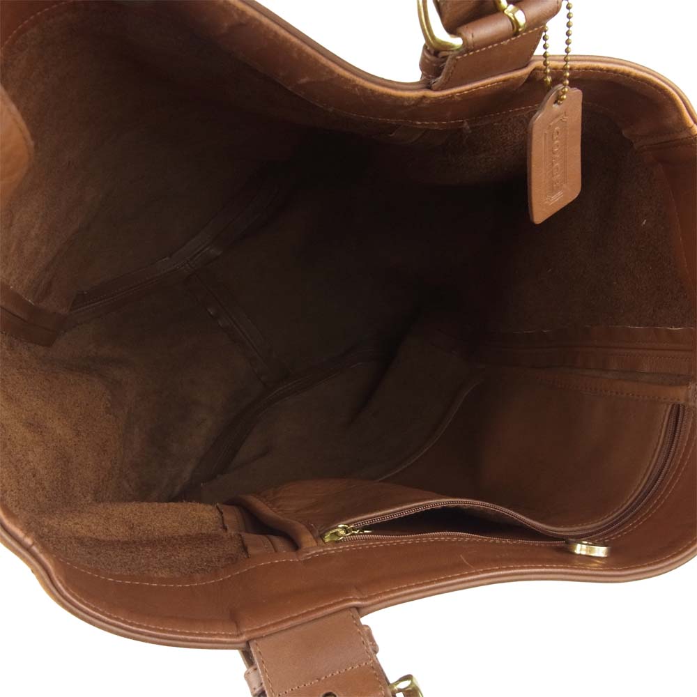 COACH コーチ D5C-4082 レザー ショルダー トート バッグ ブラウン系【中古】