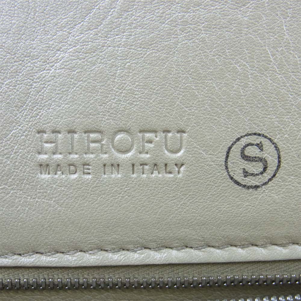 ヒロフ メッシュハンドル レザー ハンド バッグ ベージュ系【中古】