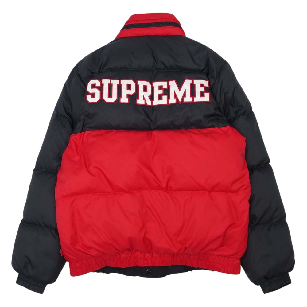 Supreme シュプリーム 14AW Reversible Puffy Jacket ワッペンロゴリバーシブルパフィーダウン ブラック系 レッド系 M【中古】