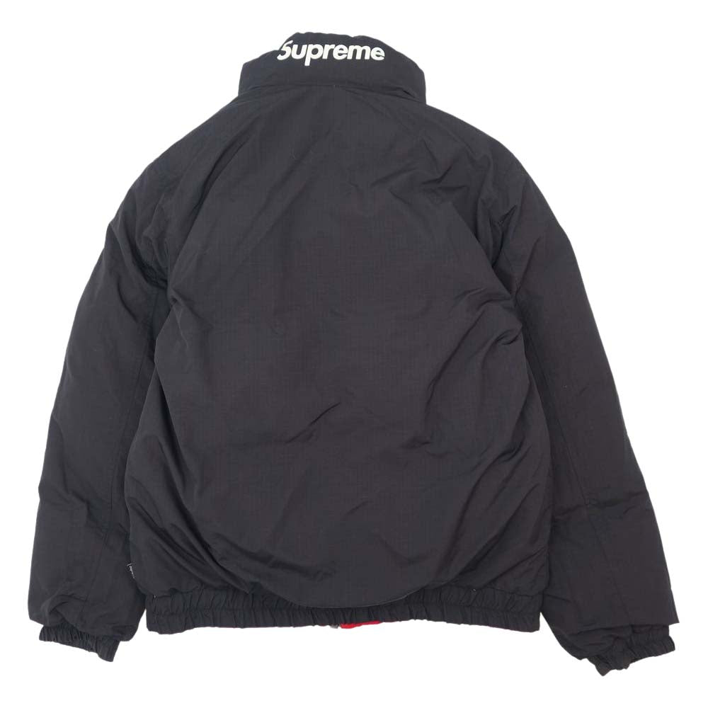 Supreme シュプリーム 14AW Reversible Puffy Jacket ワッペンロゴリバーシブルパフィーダウン ブラック系 レッド系 M【中古】