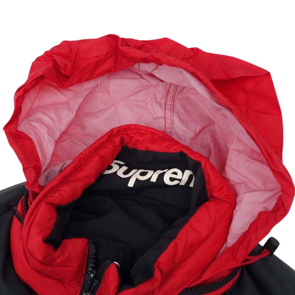 Supreme シュプリーム 14AW Reversible Puffy Jacket ワッペンロゴリバーシブルパフィーダウン ブラック系 レッド系 M【中古】