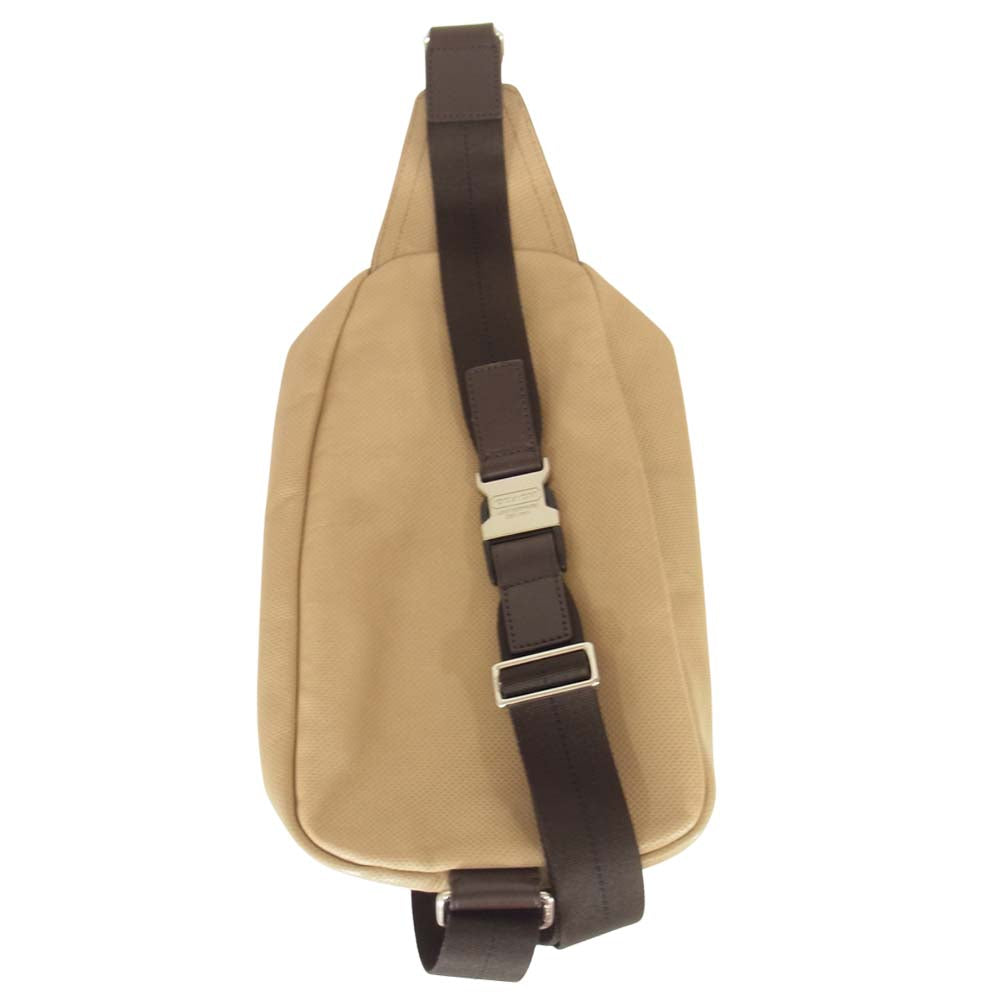 COACH コーチ トンプソン レザー スリング ショルダー ボディ バッグ ベージュ系【中古】