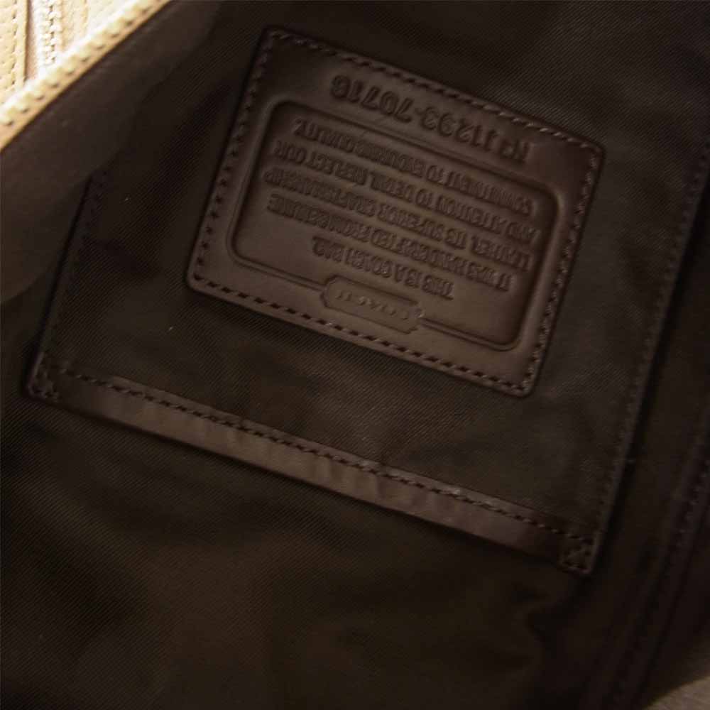 COACH コーチ トンプソン レザー スリング ショルダー ボディ バッグ ベージュ系【中古】