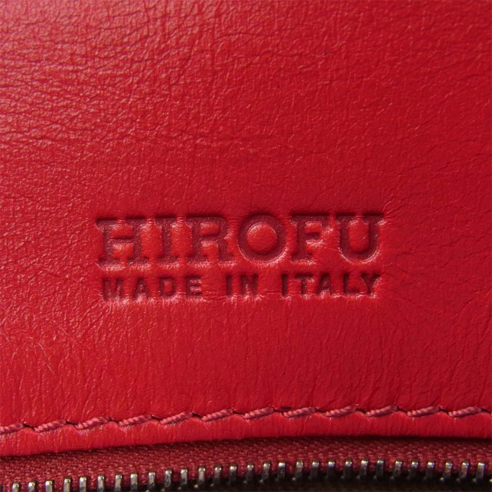ヒロフ レザー ハンド バッグ 牛革 イタリア製 レッド系【中古】