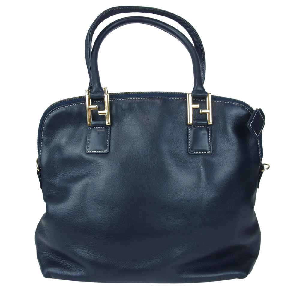 FENDI フェンディ S.A.S ヴィンテージ 2WAY ショルダー バッグ ダークネイビー系【中古】