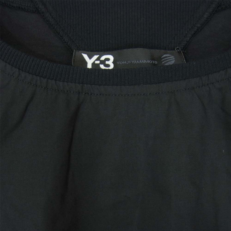 Yohji Yamamoto ヨウジヤマモト Y-3 ワイスリー S89695  W SHRTNG LS TOP プルオーバー 切替 ブラウス ブラック系 XS【美品】【中古】