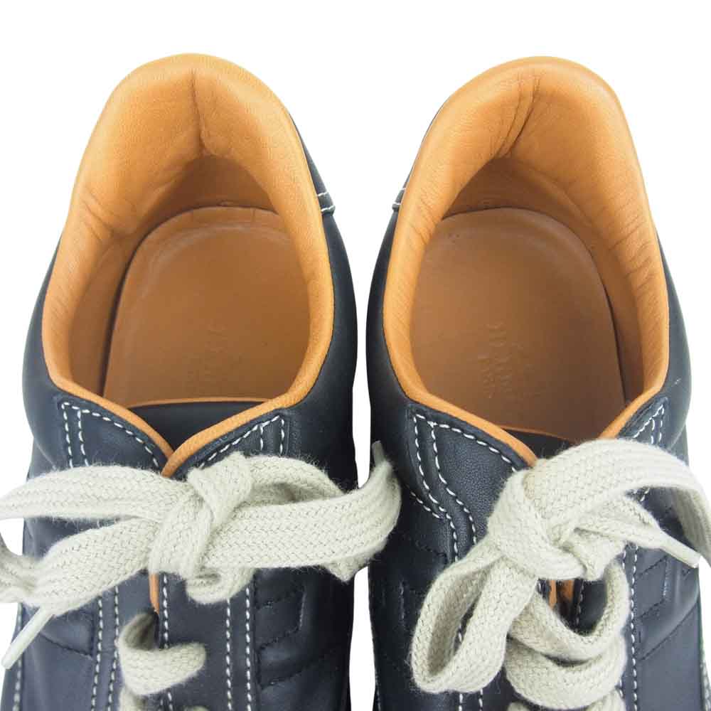 HERMES エルメス レザー ローカット ウォーキング シューズ スニーカー ブラック系 EUR36.5【中古】