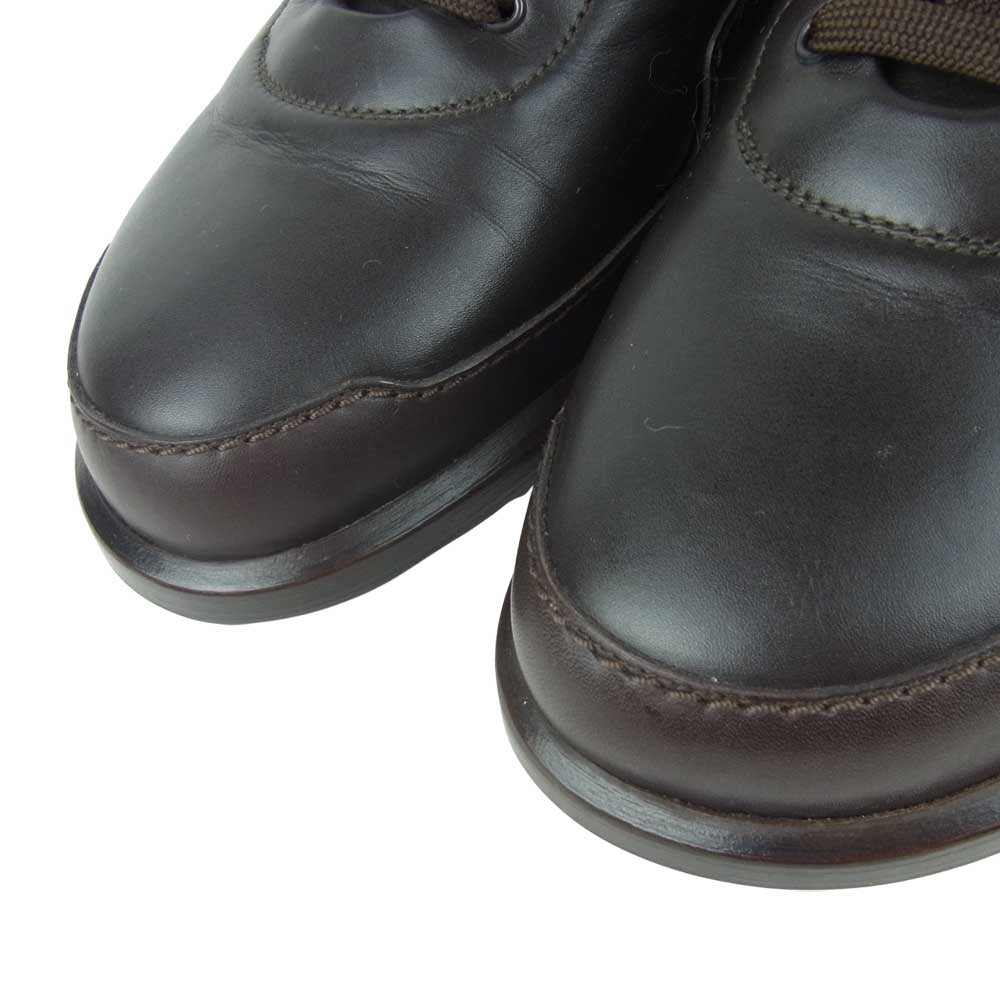 HERMES エルメス レザー ローカット スニーカー イタリア製 ダークブラウン系 40.5【中古】