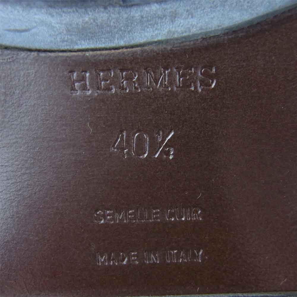 HERMES エルメス レザー ローカット スニーカー イタリア製 ダークブラウン系 40.5【中古】