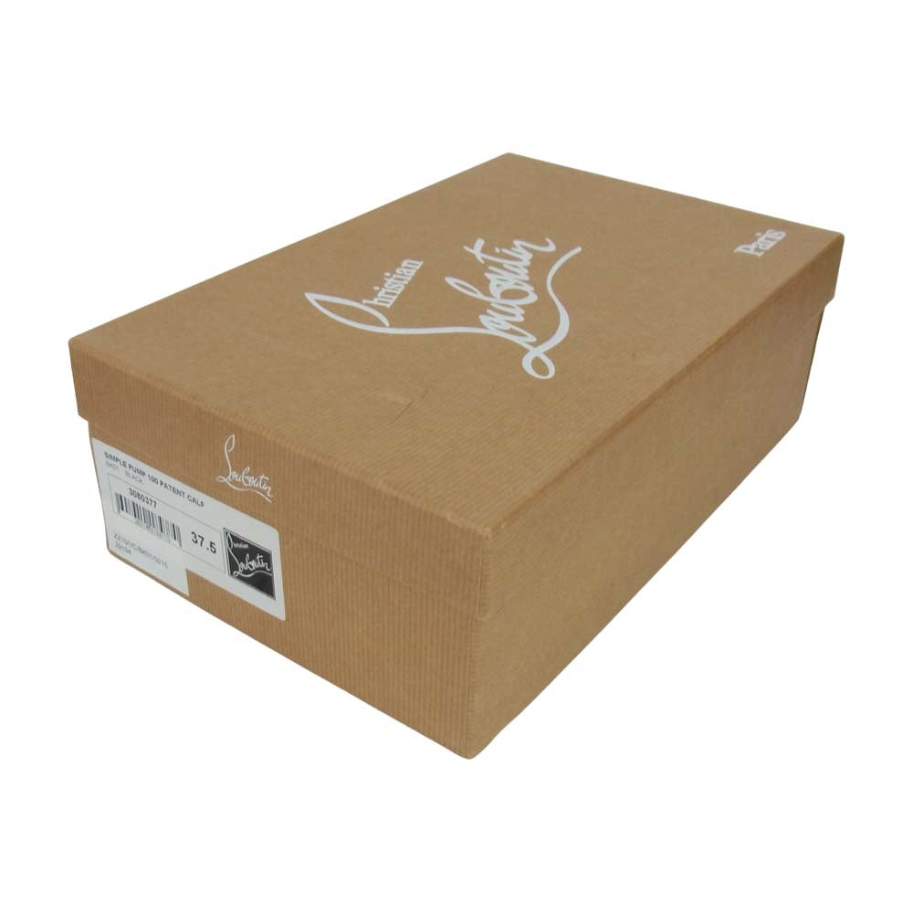 Christian Louboutin クリスチャンルブタン 3080377 購入時証明書付属 パテントレザー シンプル ヒール パンプス ブラック系 37.5cm【中古】