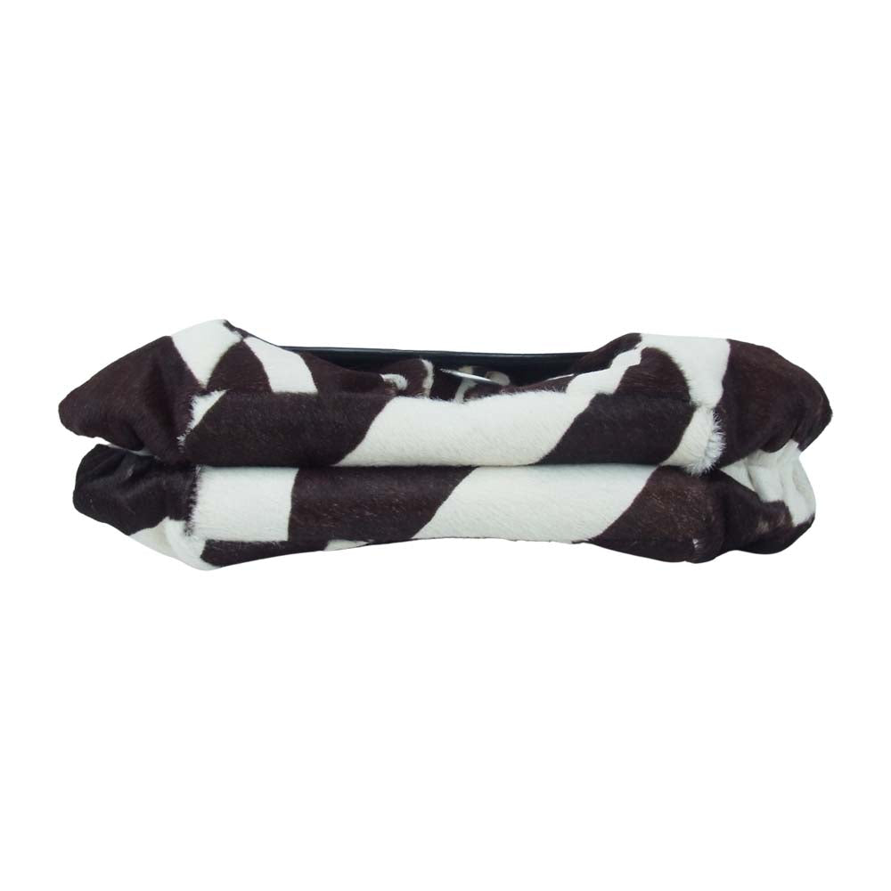 Christian Dior クリスチャンディオール ハラコ チェーン ワンショルダー ハンドバッグ ホワイト系 ブラウン系【中古】