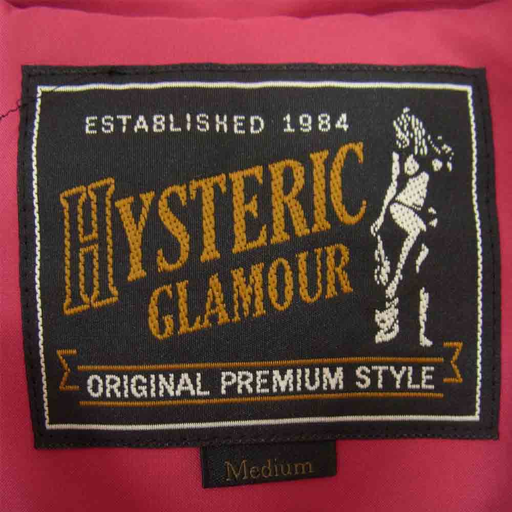 HYSTERIC GLAMOUR ヒステリックグラマー 02193AB04 プリマロフト ナイロン タフタ ワッペン付 フーデッド ジャケット ピンク系 M【新古品】【未使用】【中古】