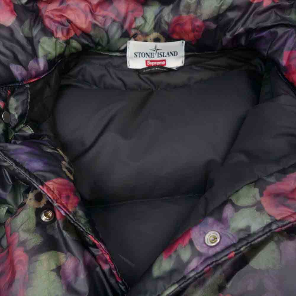 Supreme シュプリーム 17AW x Stone Island Lamy Cover Stampato Puffy Jacket パフィー ジャケット マルチカラー系 S【美品】【中古】