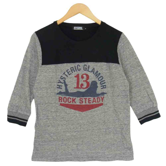 HYSTERIC GLAMOUR ヒステリックグラマー 0203CL06 ROCK STEADY 7分袖 Tシャツ ブラック系 S【中古】