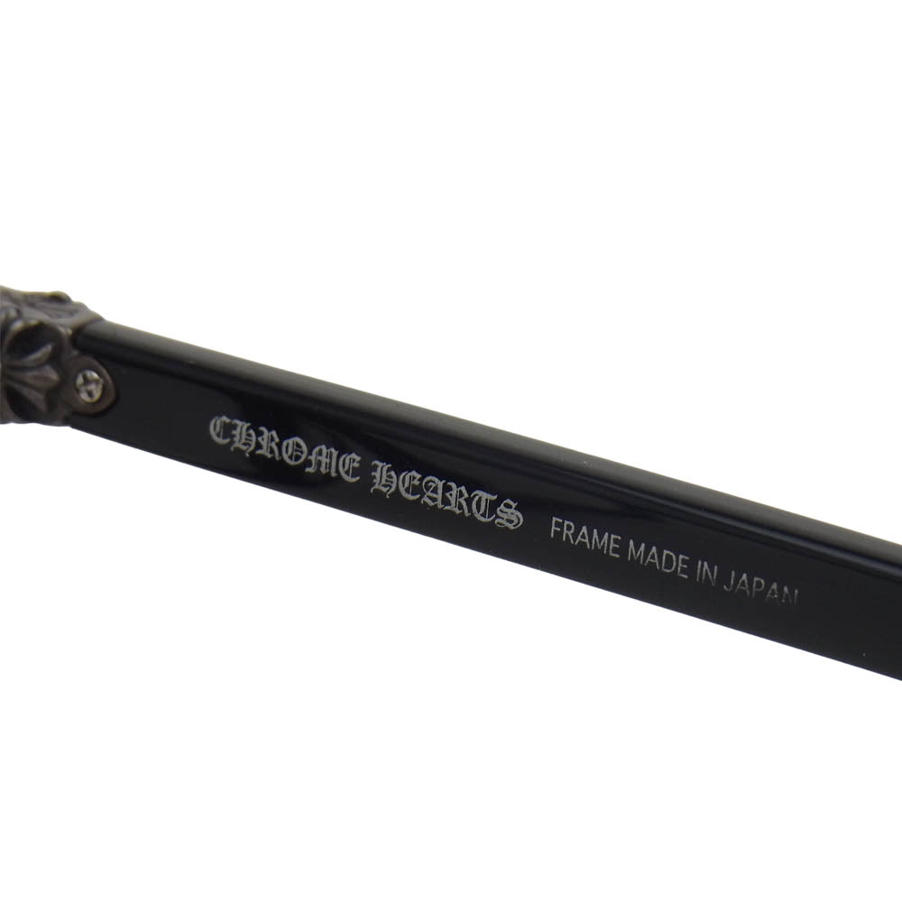 CHROME HEARTS クロムハーツ（原本無） 国内正規取扱店購入スタンプ印字冊子付属 RESURECTUM BK サイドCH 度入り ウェリントンメガネ ブラック系【中古】
