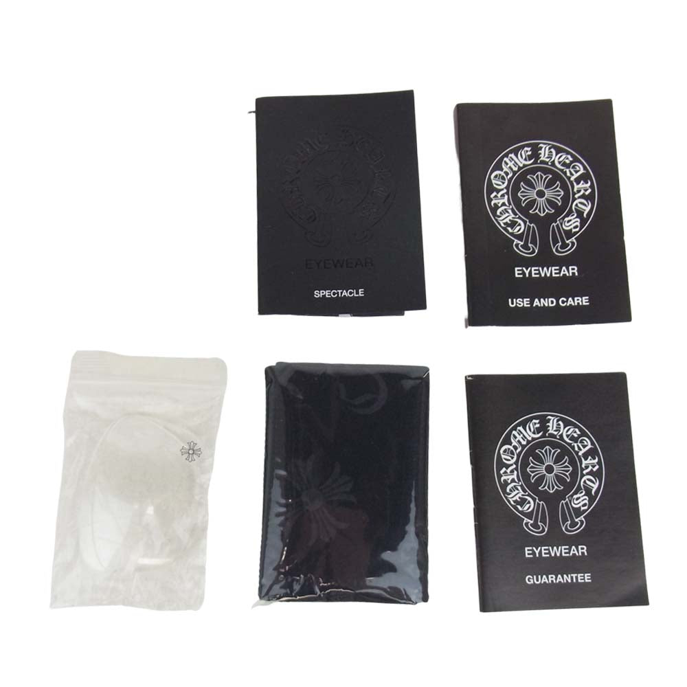 CHROME HEARTS クロムハーツ（原本無） 国内正規取扱店購入スタンプ印字冊子付属 RESURECTUM BK サイドCH 度入り ウェリントンメガネ ブラック系【中古】