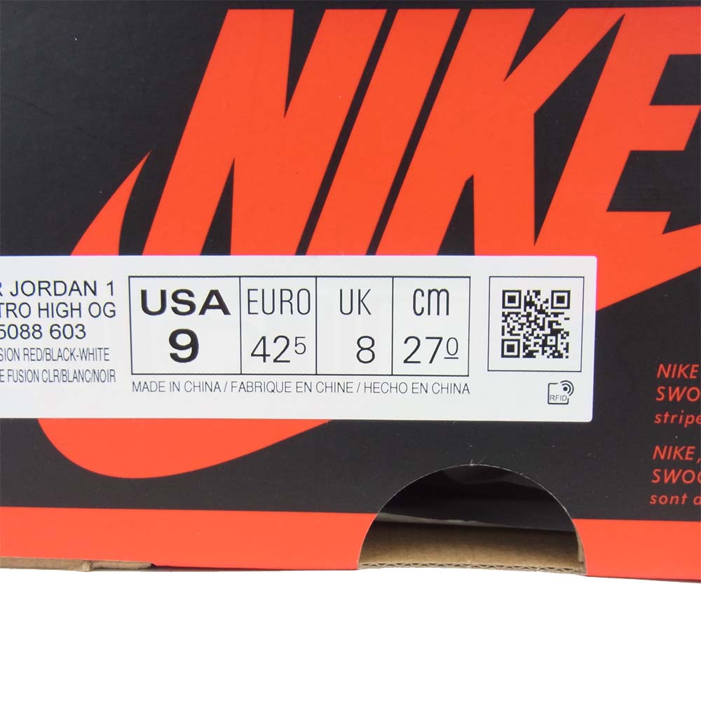 NIKE AIR JORDAN ナイキ ジョーダン 555088-603 1 RETRO HIGH OG LIGHT FUSION RED エアジョーダン ライト フュージョン レッド  ピンク系 27cm【新古品】【未使用】【中古】