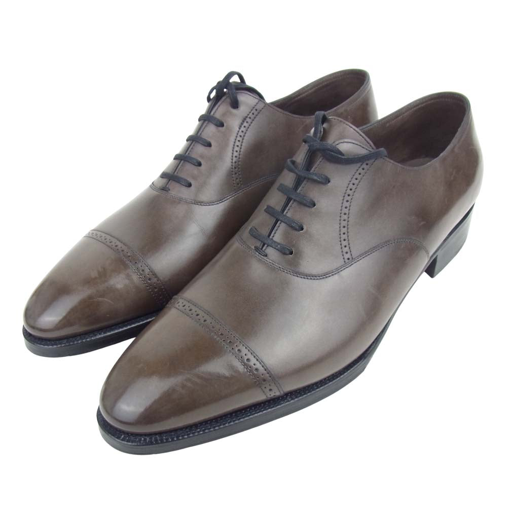 John Lobb ジョンロブ PHILIP II フィリップ 2 オックスフォードカーフレザー パンチドキャップトゥ シューズ ブラウン系 8E【中古】