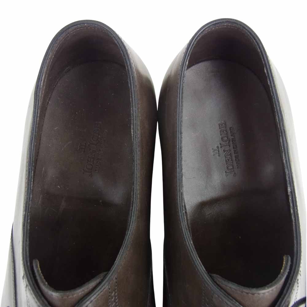 John Lobb ジョンロブ PHILIP II フィリップ 2 オックスフォードカーフレザー パンチドキャップトゥ シューズ ブラウン系 8E【中古】