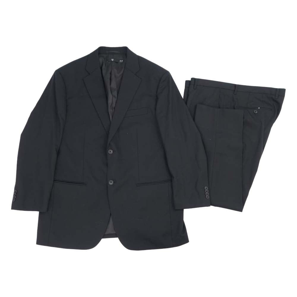 UNIQLO +J ユニクロ 311-432644 ウールブレンド ジャケット パンツ セットアップ ブラック系 XXL【中古】