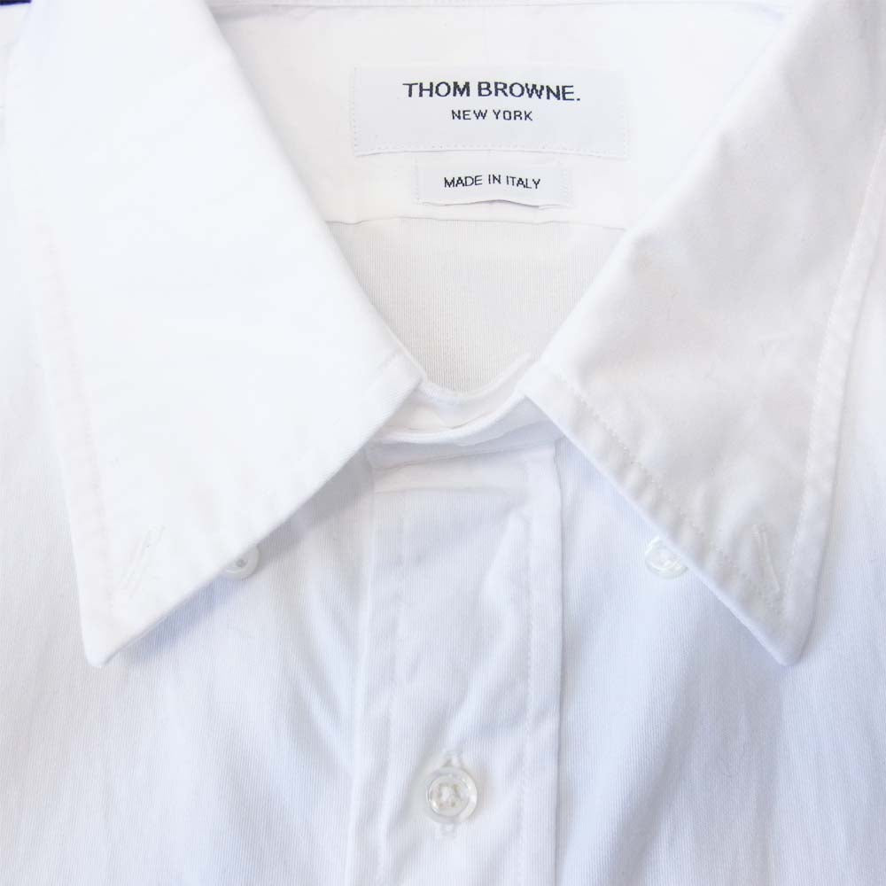 THOM BROWNE トムブラウン MWS239A-06496100 BD オックスフォード ボタンダウン 半袖 コットン シャツ ホワイト系 4【中古】