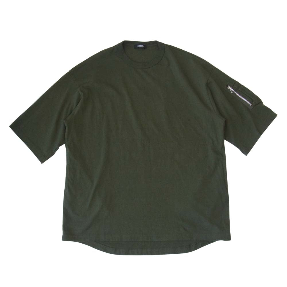 UNDERCOVER アンダーカバー 21AW UC2A4803-1  BIG T-SHIRT 袖ジップ アーミー ビッグ Tシャツ カーキ系 4【中古】