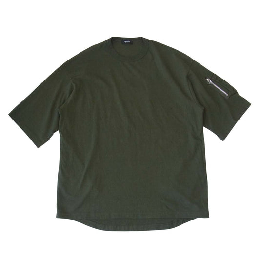 UNDERCOVER アンダーカバー 21AW UC2A4803-1  BIG T-SHIRT 袖ジップ アーミー ビッグ Tシャツ カーキ系 4【中古】