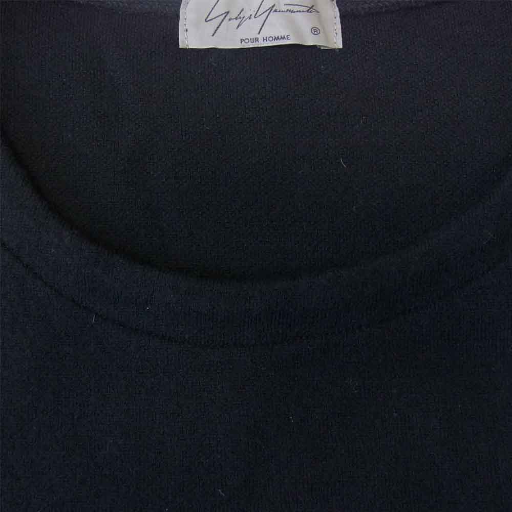 Yohji Yamamoto ヨウジヤマモト POUR HOMME プールオム 19AW HC-T43-173 Lamb wool Round Neck Top ラムウール ラウンドネック ニット ブラック系 3【中古】