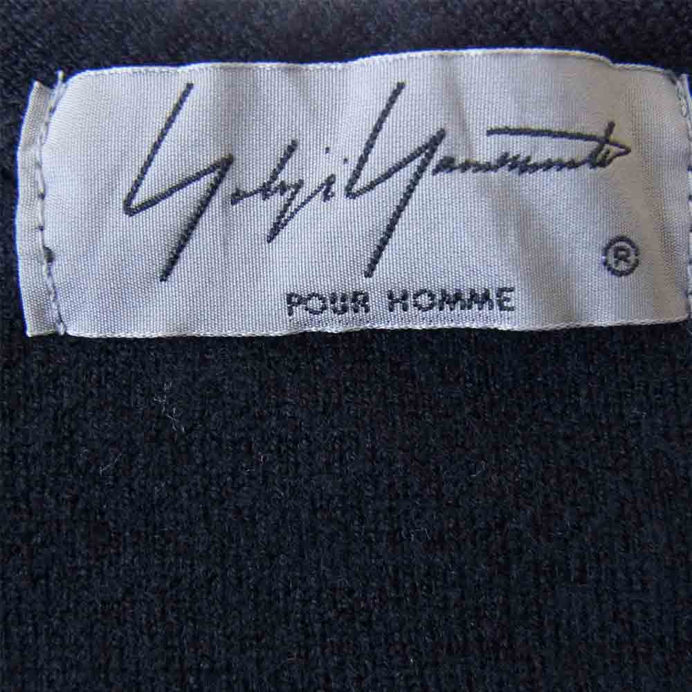 Yohji Yamamoto ヨウジヤマモト POUR HOMME プールオム 19AW HC-T43-173 Lamb wool Round Neck Top ラムウール ラウンドネック ニット ブラック系 3【中古】