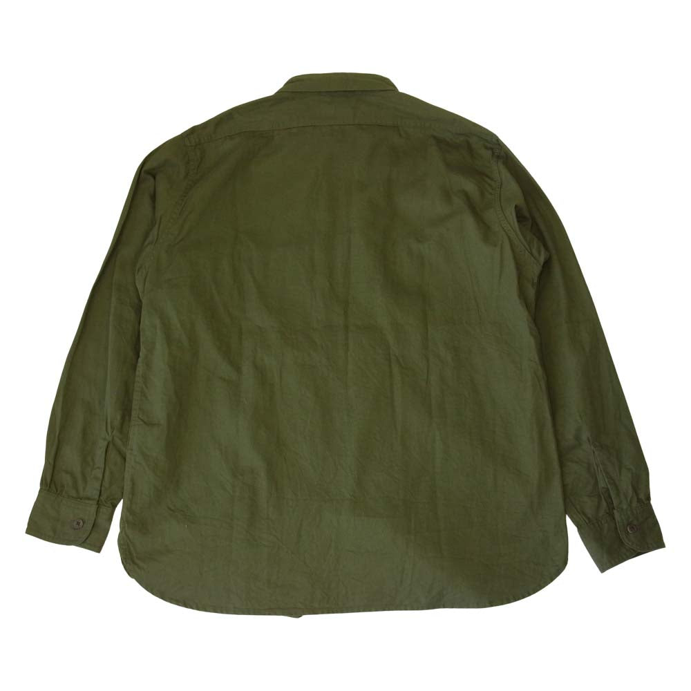 Nigel Cabourn ナイジェルケーボン 8042-00-10011 ZIP UP MOTORCYCLE SHIRT モーターサイクル フルジップ シャツ ジャケット カーキ系 52【中古】