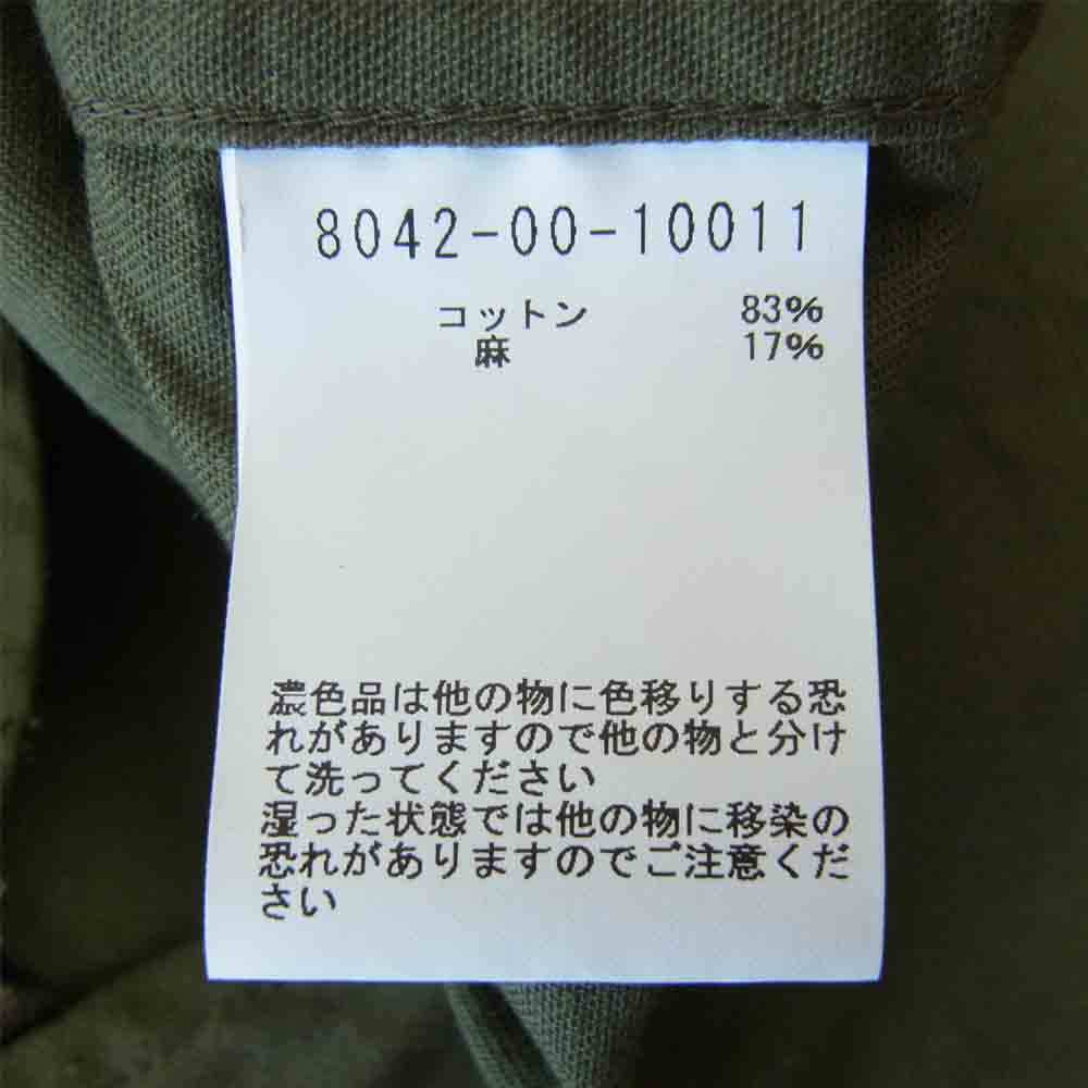 Nigel Cabourn ナイジェルケーボン 8042-00-10011 ZIP UP MOTORCYCLE SHIRT モーターサイクル フルジップ シャツ ジャケット カーキ系 52【中古】