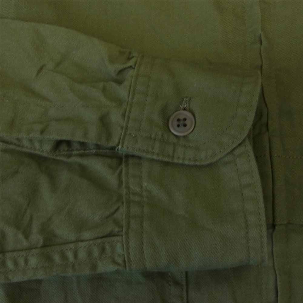 Nigel Cabourn ナイジェルケーボン 8042-00-10011 ZIP UP MOTORCYCLE SHIRT モーターサイクル フルジップ シャツ ジャケット カーキ系 52【中古】