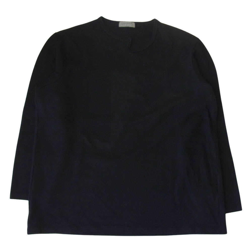 Yohji Yamamoto ヨウジヤマモト POUR HOMME プールオム 20AW HR-T14-176 SOFT WOOL 1/14 PS Y MINI COLLAR ROUND NECK ソフトウール ミニカラー ラウンドネック ニット ブラック系 3【美品】【中古】