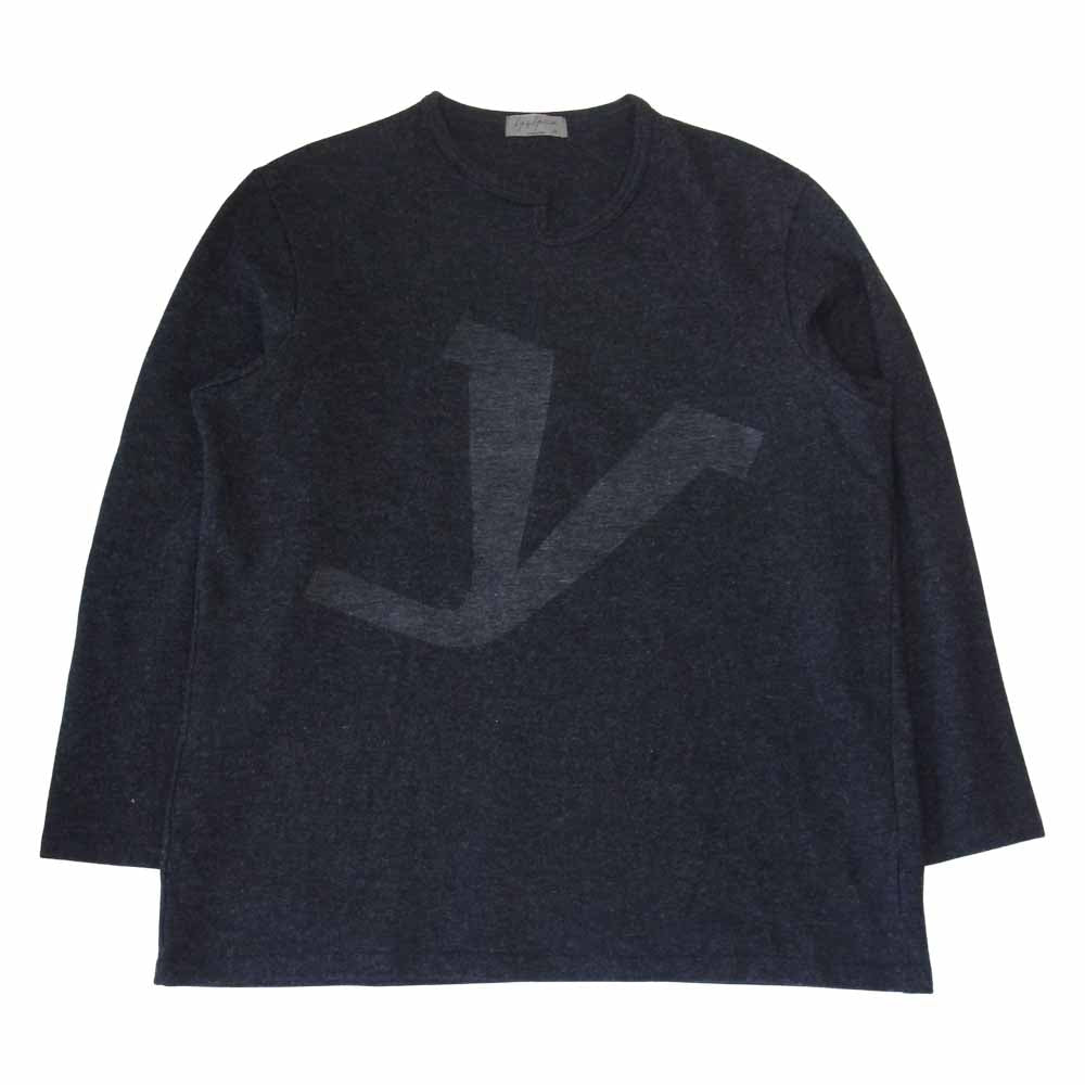 Yohji Yamamoto ヨウジヤマモト POUR HOMME プールオム 20AW HR-T14-176 SOFT WOOL 1/14 PS Y MINI COLLAR ROUND NECK ソフトウール ミニカラー ラウンドネック ニット グレー系 3【美品】【中古】