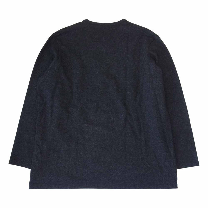 Yohji Yamamoto ヨウジヤマモト POUR HOMME プールオム 20AW HR-T14-176 SOFT WOOL 1/14 PS Y MINI COLLAR ROUND NECK ソフトウール ミニカラー ラウンドネック ニット グレー系 3【美品】【中古】