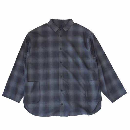 PORTER CLASSIC ポータークラシック SUPER 120’S SHIRT JACKET ウール チェック シャツ グレー系 3【中古】