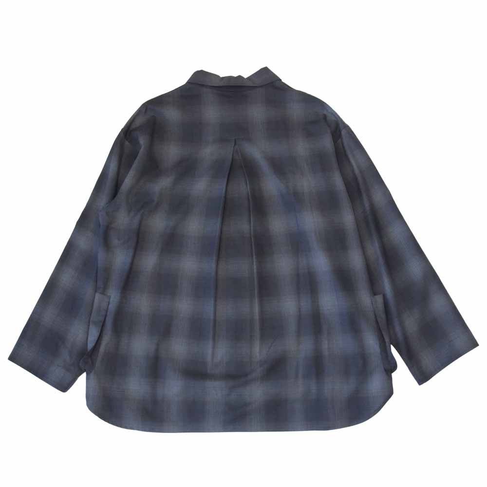 PORTER CLASSIC ポータークラシック SUPER 120’S SHIRT JACKET ウール チェック シャツ グレー系 3【中古】
