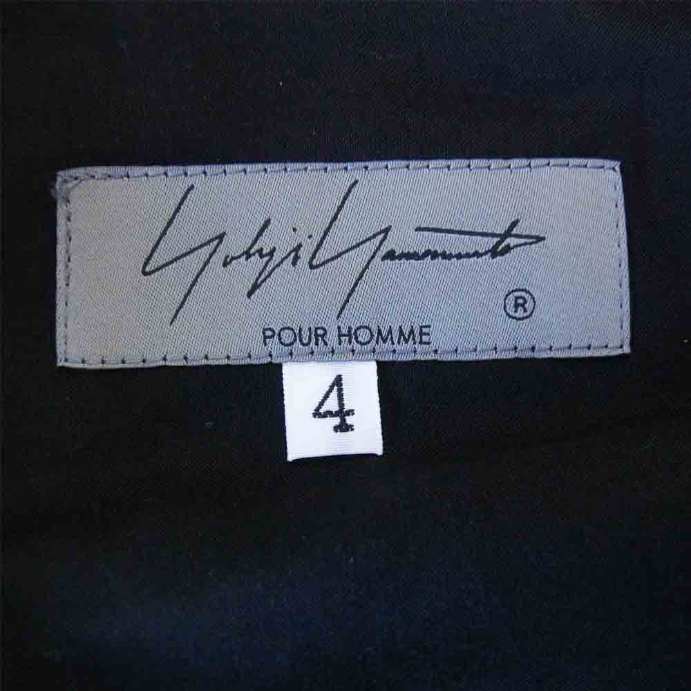 Yohji Yamamoto ヨウジヤマモト POUR HOMME プールオム 未使用 21AW HX-B21-201 CELLULOSE LAWN FLAP BLOUSE オープンカラー オーバーサイズ シャツ ブラック系 4【極上美品】【中古】