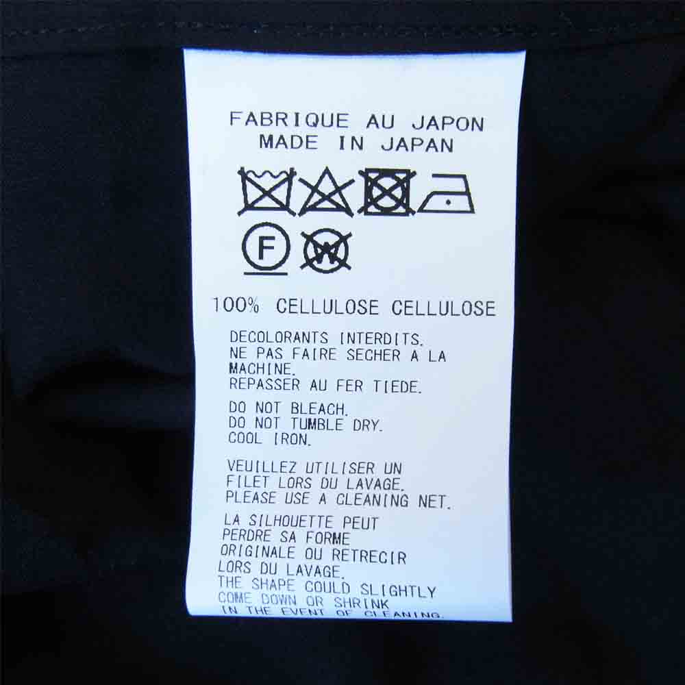Yohji Yamamoto ヨウジヤマモト POUR HOMME プールオム 未使用 21AW HX-B21-201 CELLULOSE LAWN FLAP BLOUSE オープンカラー オーバーサイズ シャツ ブラック系 4【極上美品】【中古】
