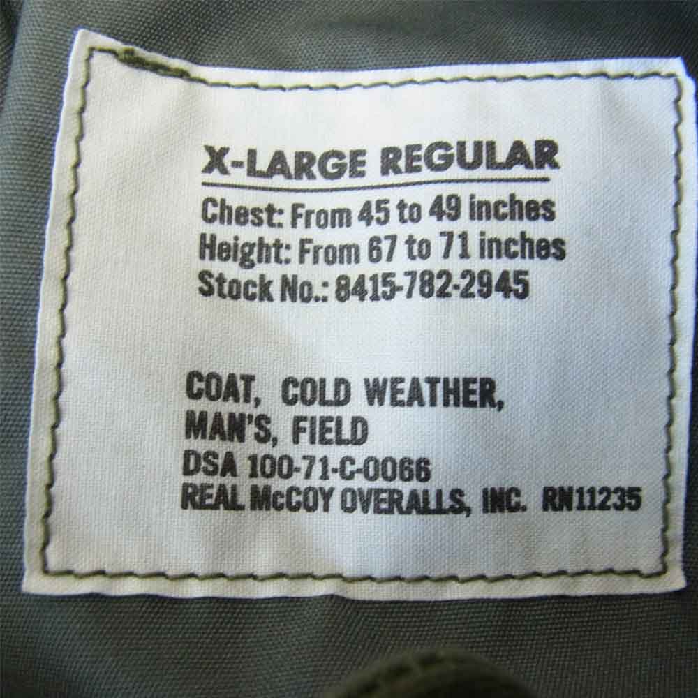 The REAL McCOY'S ザリアルマッコイズ 100-71-C-0066 M-65 FIELD JACKET フィールド ジャケット カーキ系 XL【美品】【中古】