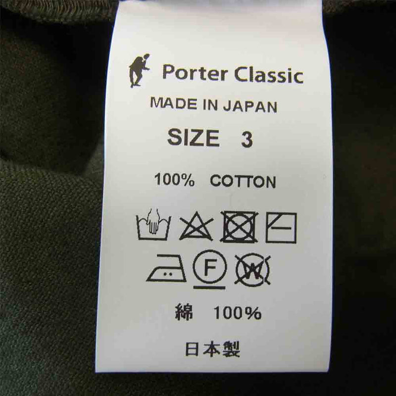 PORTER CLASSIC ポータークラシック 21AW Moleskin Shirt Jacket Olive モールスキン シャツ ジャケット カーキ系 L【中古】