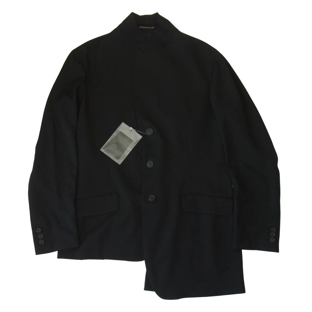 Yohji Yamamoto ヨウジヤマモト POUR HOMME プールオム 未使用 20AW HR-J28-100 PEAK LAPEL UNBALANCE JACKET ウールギャバジン ピークアンバランス ジャケット ブラック系 4【極上美品】【中古】