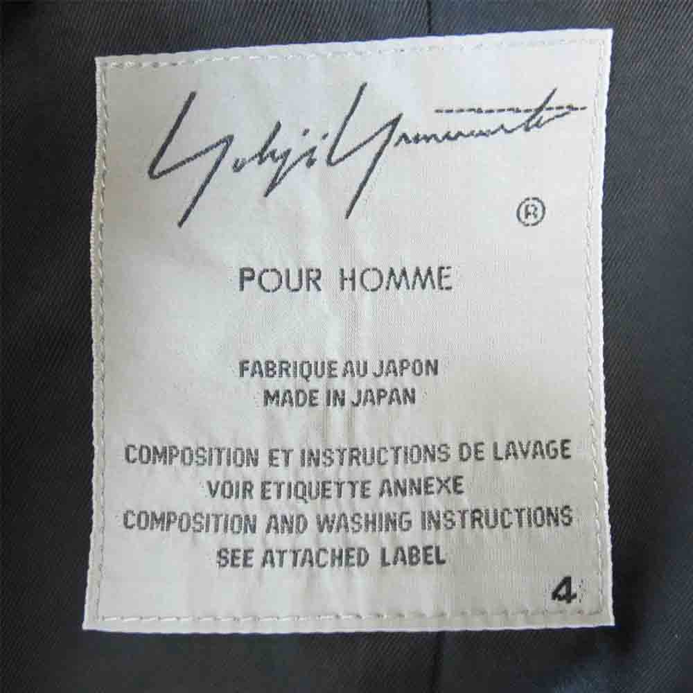 Yohji Yamamoto ヨウジヤマモト POUR HOMME プールオム 未使用 20AW HR-J28-100 PEAK LAPEL UNBALANCE JACKET ウールギャバジン ピークアンバランス ジャケット ブラック系 4【極上美品】【中古】