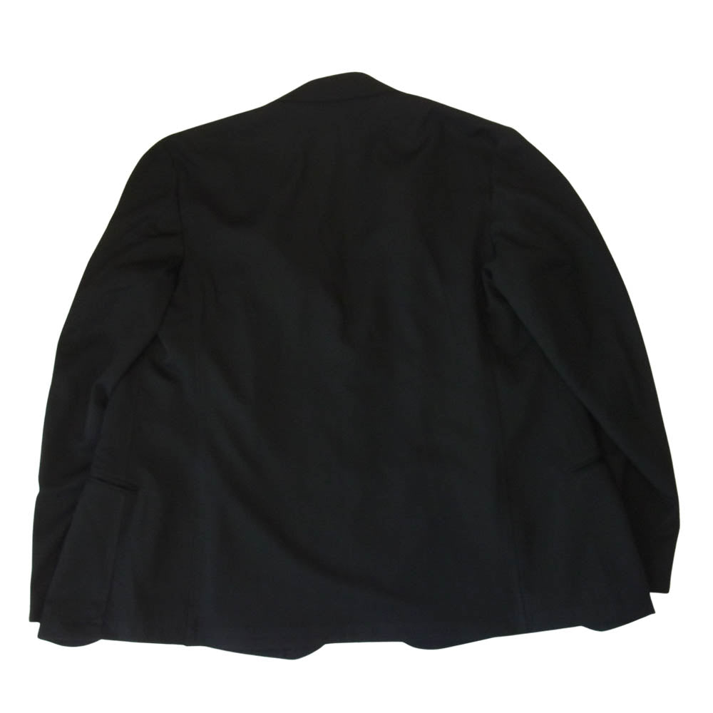 Yohji Yamamoto ヨウジヤマモト POUR HOMME プールオム 未使用 20AW HX-J05-100 W/GABARDINE FRONT DOUBLE CLOTH JACKET ウールギャバジン 前二重 フラシ ジャケット ブラック系 4【極上美品】【中古】