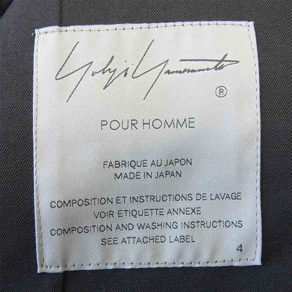 Yohji Yamamoto ヨウジヤマモト POUR HOMME プールオム 未使用 20AW HX-J05-100 W/GABARDINE FRONT DOUBLE CLOTH JACKET ウールギャバジン 前二重 フラシ ジャケット ブラック系 4【極上美品】【中古】