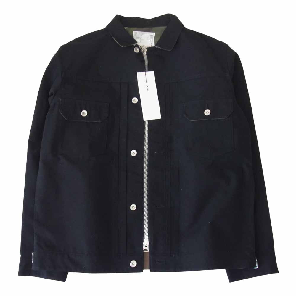 Sacai サカイ 21AW 21-02565M KAWS カウズ エディション ブラック ジャケット サイドジップ 裏地カモフラ ブルゾン ブラック系 4【新古品】【未使用】【中古】