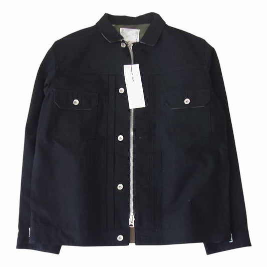 Sacai サカイ 21AW 21-02565M KAWS カウズ エディション ブラック ジャケット サイドジップ 裏地カモフラ ブルゾン ブラック系 4【新古品】【未使用】【中古】