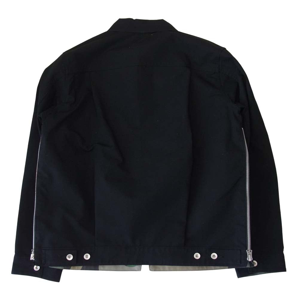 Sacai サカイ 21AW 21-02565M KAWS カウズ エディション ブラック ジャケット サイドジップ 裏地カモフラ ブルゾン ブラック系 4【新古品】【未使用】【中古】