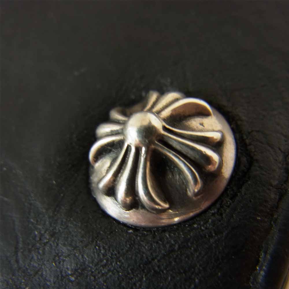CHROME HEARTS クロムハーツ（原本有） 1スナップ クロスボールボタン レザー ウォレット ブラック系【中古】