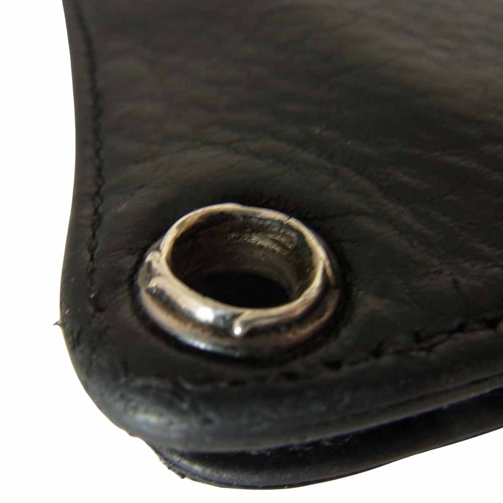 CHROME HEARTS クロムハーツ（原本有） 1スナップ クロスボールボタン レザー ウォレット ブラック系【中古】